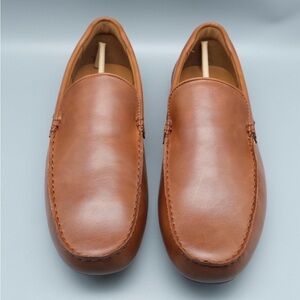 Club Room Tan Leather Slip-On Loafers